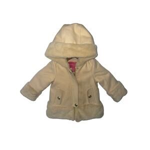 LONDON FOG Adorable Hooded Fur Trim Coat Penny Lane 18M Baby Infant